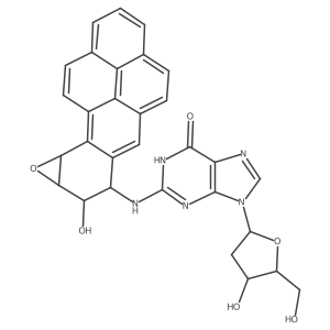 Guanosine, 2'-deoxy-N-(7,8,8a,9a-tetrahydro-8-hydroxybenzo(10,11)chryseno(3,4-b)oxirene-7-yl)-, (7R-(7alpha,8beta,8aalpha,9aalpha))- Structure