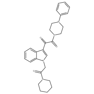 1-(1-(2-oxo-2-(piperidin-1-yl)ethyl)-1H-indol-3-yl)-2-(4-phenylpiperazin-1-yl)ethane-1,2-dione结构式