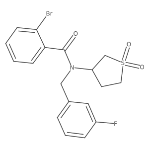 2-bromo-N-(1,1-dioxidotetrahydrothiophen-3-yl)-N-(3-fluorobenzyl)benzamide Structure