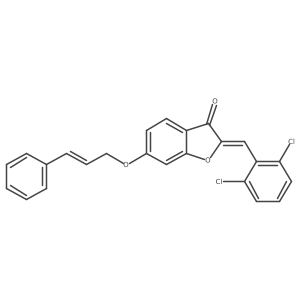 (2Z)-2-(2,6-dichlorobenzylidene)-6-{[(2E)-3-phenylprop-2-en-1-yl]oxy}-1-benzofuran-3(2H)-one结构式