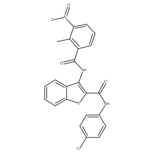 N-(4-chlorophenyl)-3-(2-methyl-3-nitrobenzamido)benzofuran-2-carboxamide Structure