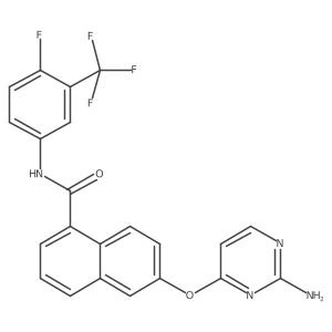 1-Naphthalenecarboxamide, 6-[(2-amino-4-pyrimidinyl)oxy]-N-[4-fluoro-3-(trifluoromethyl)phenyl]- Structure