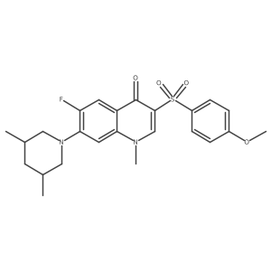 7-(3,5-dimethylpiperidin-1-yl)-6-fluoro-3-((4-methoxyphenyl)sulfonyl)-1-methylquinolin-4(1H)-one Structure