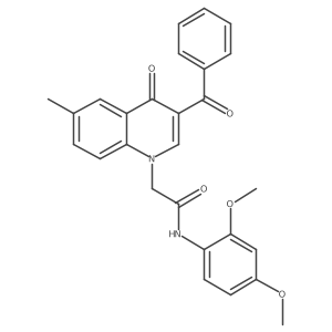 2-(3-benzoyl-6-methyl-4-oxoquinolin-1(4H)-yl)-N-(2,4-dimethoxyphenyl)acetamide结构式