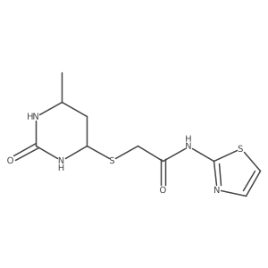 2-[(6-methyl-2-oxo-1,3-diazinan-4-yl)sulfanyl]-N-(1,3-thiazol-2-yl)acetamide Structure