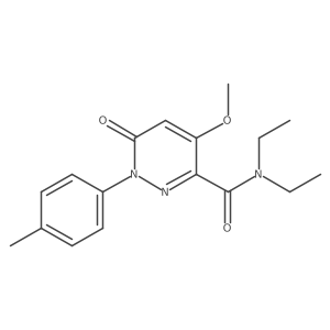N,N-diethyl-4-methoxy-6-oxo-1-(p-tolyl)-1,6-dihydropyridazine-3-carboxamide结构式