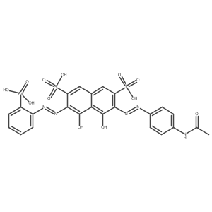 2,7-Naphthalenedisulfonic acid, 3-[2-[4-(acetylamino)phenyl]diazenyl]-6-[2-(2-arsonophenyl)diazenyl]-4,5-dihydroxy-结构式