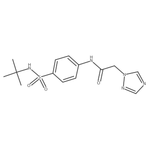 N-(4-{[(tert-butyl)amino]sulfonyl}phenyl)-2-(1,2,4-triazolyl)acetamide Structure