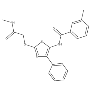 3-methyl-N-(2-((2-(methylamino)-2-oxoethyl)thio)-4-phenylthiazol-5-yl)benzamide结构式
