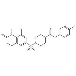 6-({4-[2-(4-Fluorophenyl)acetyl]piperazin-1-yl}sulfonyl)-1-azatricyclo[6.3.1.0^{4,12}]dodeca-4(12),5,7-trien-11-one Structure
