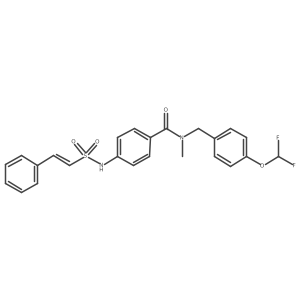 N-{[4-(difluoromethoxy)phenyl]methyl}-N-methyl-4-(2-phenylethenesulfonamido)benzamide结构式