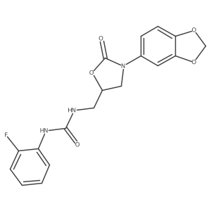 1-((3-(Benzo[d][1,3]dioxol-5-yl)-2-oxooxazolidin-5-yl)methyl)-3-(2-fluorophenyl)urea结构式