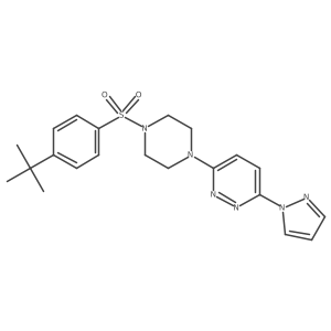 3-(4-((4-(tert-butyl)phenyl)sulfonyl)piperazin-1-yl)-6-(1H-pyrazol-1-yl)pyridazine Structure