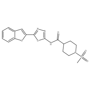 N-[5-(1-benzofuran-2-yl)-1,3,4-oxadiazol-2-yl]-1-methanesulfonylpiperidine-4-carboxamide Structure