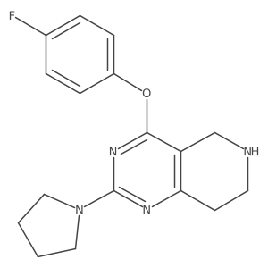 Pyrido[4,3-d]pyrimidine, 4-(4-fluorophenoxy)-5,6,7,8-tetrahydro-2-(1-pyrrolidinyl)- Structure