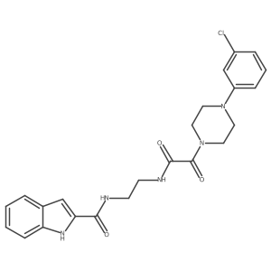 N-[2-({[4-(3-chlorophenyl)piperazin-1-yl](oxo)acetyl}amino)ethyl]-1H-indole-2-carboxamide结构式
