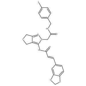 (Z)-3-(benzo[d][1,3]dioxol-5-yl)-N-(2-(2-((4-fluorobenzyl)amino)-2-oxoethyl)-4,6-dihydro-2H-thieno[3,4-c]pyrazol-3-yl)acrylamide Structure