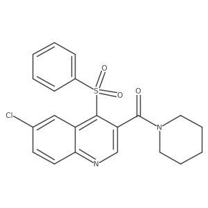 6-Chloro-4-(phenylsulfonyl)-3-(piperidin-1-ylcarbonyl)quinoline结构式