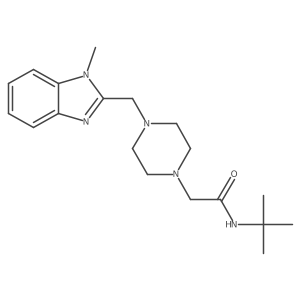 N-(tert-butyl)-2-(4-((1-methyl-1H-benzo[d]imidazol-2-yl)methyl)piperazin-1-yl)acetamide Structure
