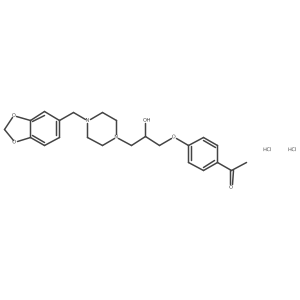 1-[4-[3-[4-(1,3-benzodioxol-5-ylmethyl)piperazin-1-yl]-2-hydroxy-propoxy]phenyl]ethanone;dihydrochloride结构式
