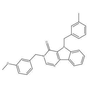 3-(3-methoxybenzyl)-5-(3-methylbenzyl)-3H-pyrimido[5,4-b]indol-4(5H)-one结构式