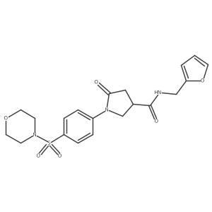 N-(furan-2-ylmethyl)-1-[4-(morpholin-4-ylsulfonyl)phenyl]-5-oxopyrrolidine-3-carboxamide结构式