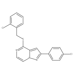 4-[(2-Chlorobenzyl)thio]-2-(4-chlorophenyl)pyrazolo[1,5-a]pyrazine Structure