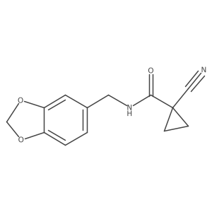 N-(benzo[d][1,3]dioxol-5-ylmethyl)-1-cyanocyclopropanecarboxamide Structure