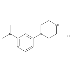 N,N-dimethyl-4-(piperazin-1-yl)pyrimidin-2-amine hydrochloride结构式