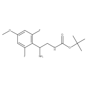 tert-butyl N-[2-amino-2-(2,6-difluoro-4-methoxyphenyl)ethyl]carbamate结构式