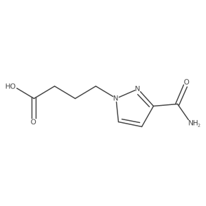 4-(3-carbamoyl-1H-pyrazol-1-yl)butanoic acid Structure