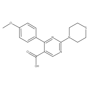 4-(4-Methoxyphenyl)-2-thiomorpholin-4-ylpyrimidine-5-carboxylic acid Structure