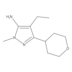 4-Ethyl-1-methyl-3-(tetrahydro-2h-pyran-4-yl)-1h-pyrazol-5-amine结构式