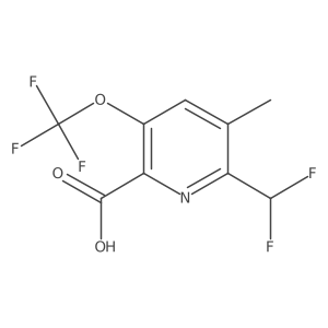 2-(Difluoromethyl)-3-methyl-5-(trifluoromethoxy)pyridine-6-carboxylic acid结构式