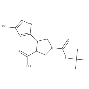 4-(4-Bromothiophen-2-yl)-1-[(tert-butoxy)carbonyl]pyrrolidine-3-carboxylic acid Structure