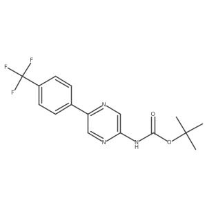 Tert-butyl (5-(4-(trifluoromethyl)phenyl)pyrazin-2-yl)carbamate结构式