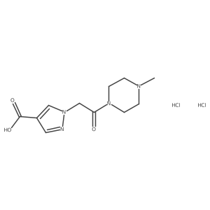 1-[2-(4-methylpiperazin-1-yl)-2-oxoethyl]-1H-pyrazole-4-carboxylic acid dihydrochloride结构式