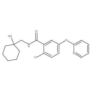 2-chloro-N-((1-hydroxy-cyclohexyl)methyl)-5-(pyridazin-3-yloxy)-benzamide Structure