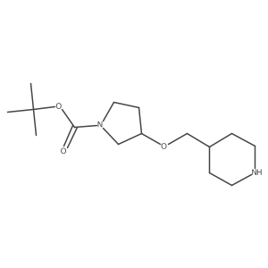 tert-butyl (3S)-3-(piperidin-4-ylmethoxy)pyrrolidine-1-carboxylate结构式