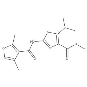 Methyl 2-{[(3,5-dimethyl-4-isoxazolyl)carbonyl]amino}-5-isopropyl-1,3-thiazole-4-carboxylate Structure