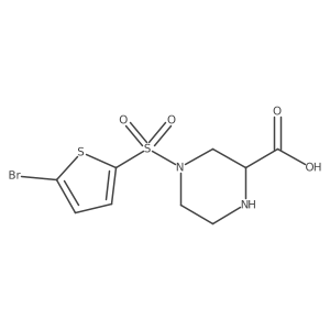 4-((5-Bromothiophen-2-yl)sulfonyl)piperazine-2-carboxylic acid Structure