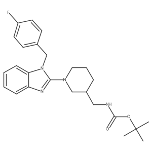 tert-butyl ((1-(1-(4-fluorobenzyl)-1H-benzo[d]imidazol-2-yl)piperidin-3-yl)methyl)carbamate结构式