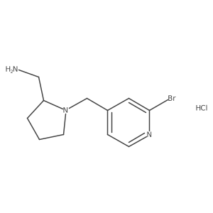 (1-((2-Bromopyridin-4-yl)methyl)pyrrolidin-2-yl)methanamine hydrochloride结构式