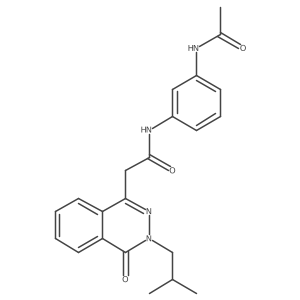 N-[3-(acetylamino)phenyl]-2-[3-(2-methylpropyl)-4-oxo-3,4-dihydrophthalazin-1-yl]acetamide结构式