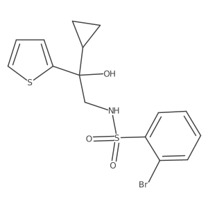 2-bromo-N-(2-cyclopropyl-2-hydroxy-2-(thiophen-2-yl)ethyl)benzenesulfonamide结构式