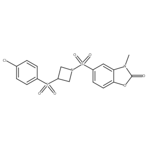 5-((3-((4-chlorophenyl)sulfonyl)azetidin-1-yl)sulfonyl)-3-methylbenzo[d]oxazol-2(3H)-one Structure