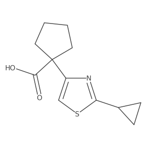 1-(2-Cyclopropyl-1,3-thiazol-4-yl)cyclopentane-1-carboxylic acid结构式