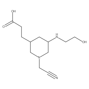 3-Piperidinepropanoic acid, 1-(cyanomethyl)-5-[(2-hydroxyethyl)amino]-结构式
