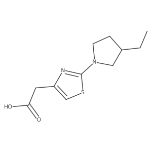 2-[2-(3-Ethylpyrrolidin-1-yl)-1,3-thiazol-4-yl]acetic acid Structure