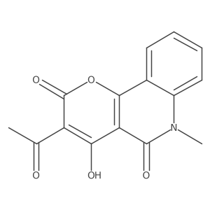 3-Acetyl-4-hydroxy-6-methyl-2H-pyrano[3,2-c]quinoline-2,5(6H)-dione结构式